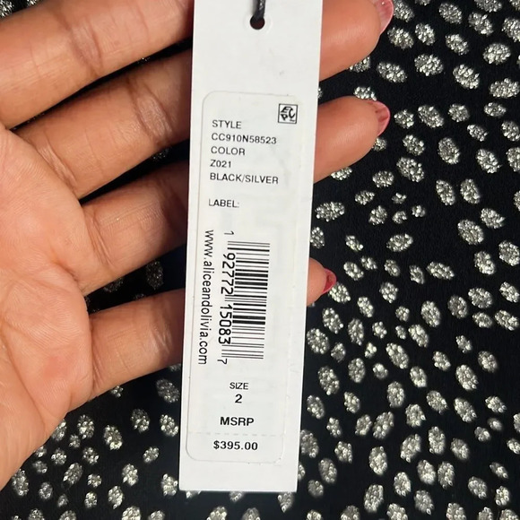 NEW Alice + Olivia Inka Strong-Shoulder Mockneck Dress - Picture 9 of 15